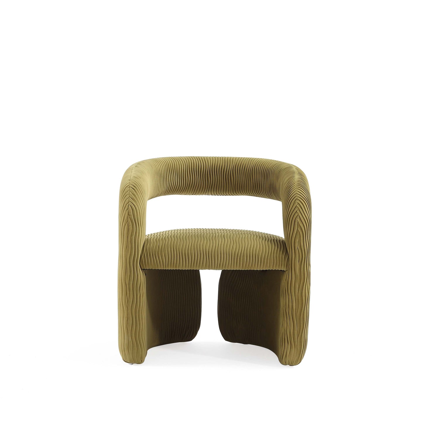 Manhattan Comfort Olive Green Modern Corvette Velvet Dining Chair In A Set Of 2