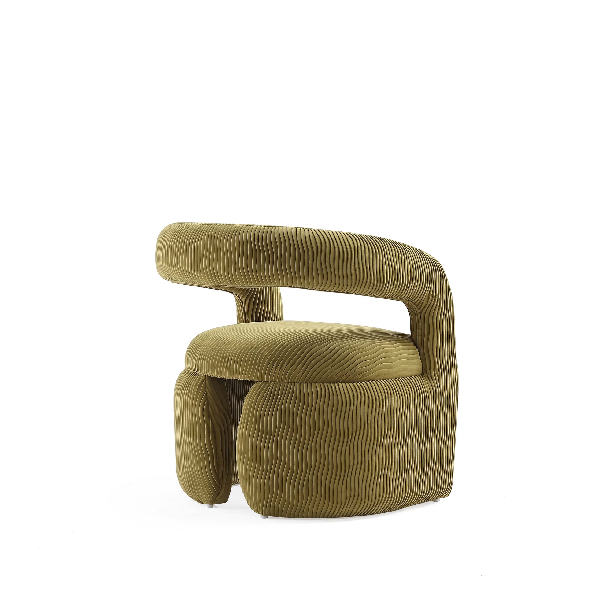 Manhattan Comfort Olive Green Modern Corvette Velvet Dining Chair In A Set Of 2