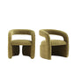Manhattan Comfort Olive Green Modern Corvette Velvet Dining Chair In A Set Of 2