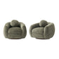 Manhattan Comfort Olive Green Modern Tribeca Chenille Accent Chair - Set Of 2