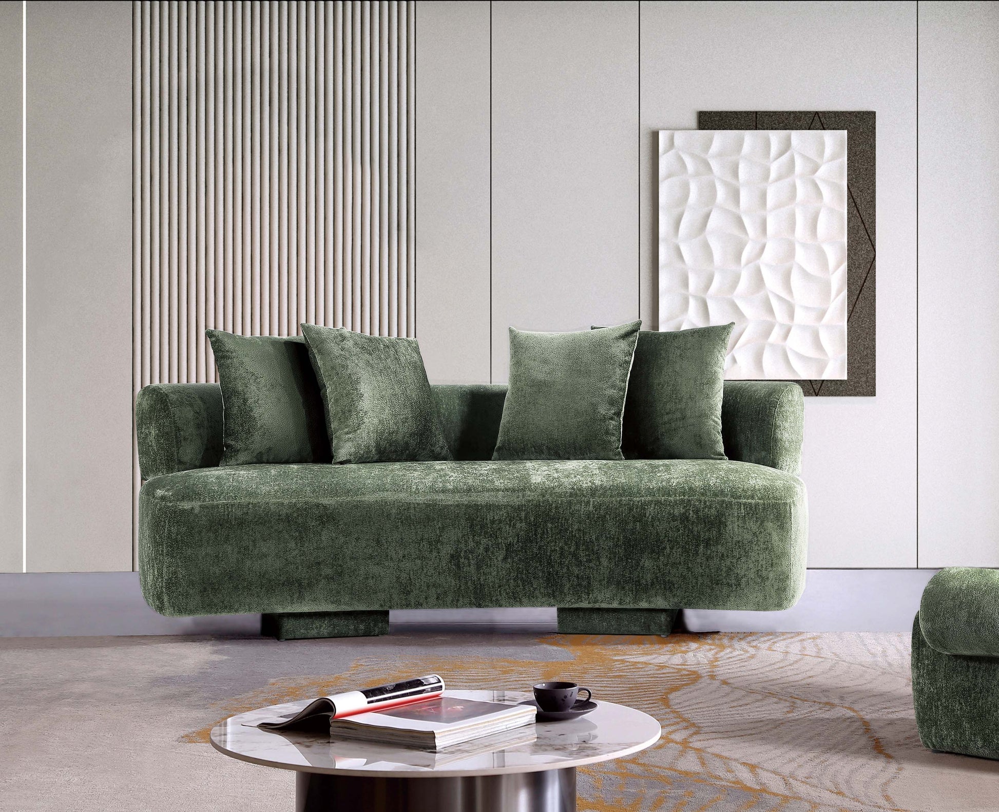 Manhattan Comfort Olive Green Modern Verandah Chenille 91" Sofa