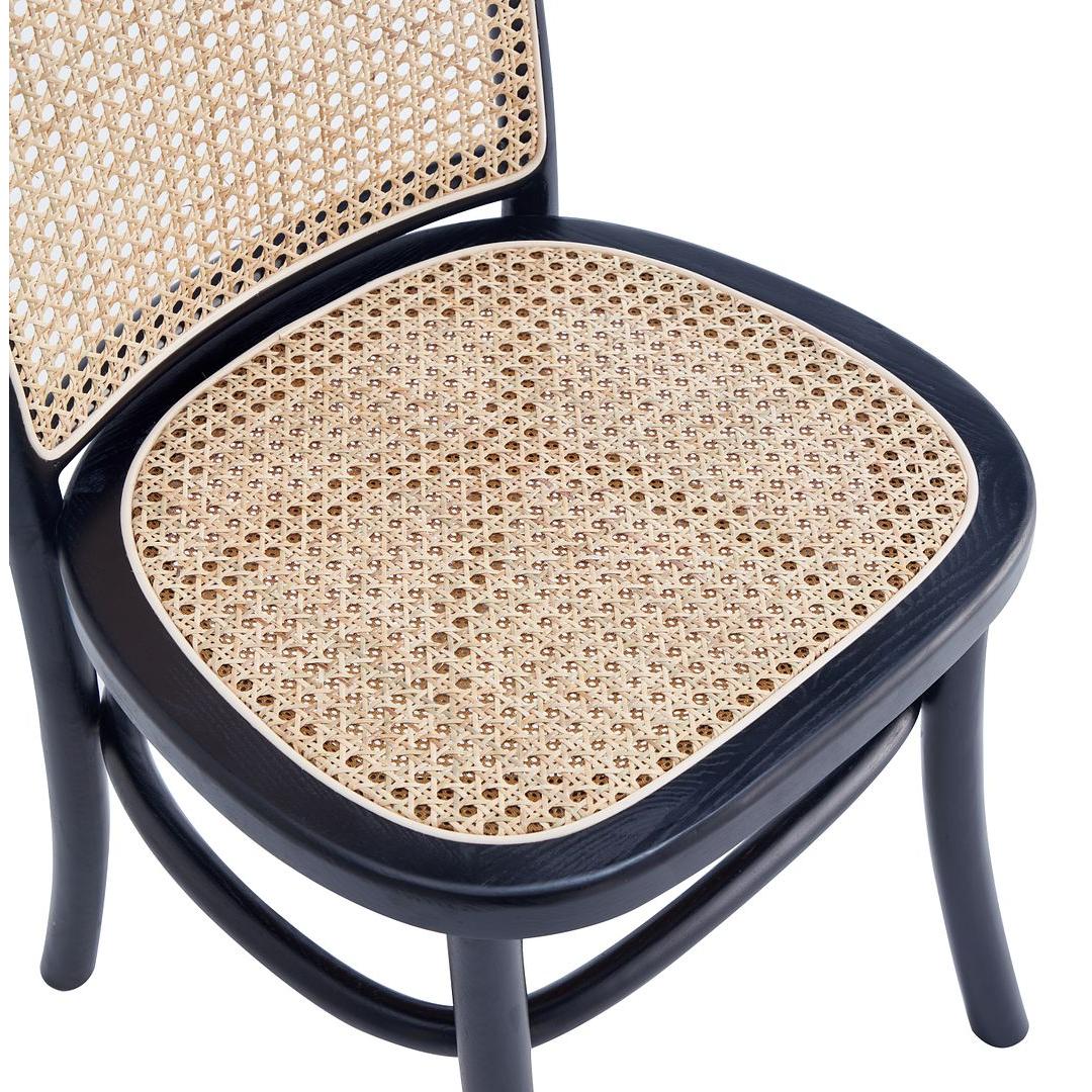 Manhattan Comfort Paragon Black & Cane Dining Chairs In A Set Of 2