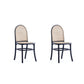Manhattan Comfort Paragon Black & Cane Dining Chairs In A Set Of 2