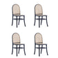 Manhattan Comfort Paragon Black & Cane Dining Chairs In A Set Of 4