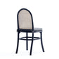 Manhattan Comfort Paragon Black & Cane Dining Chairs With Gray Cushions In A Set Of 2