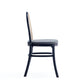 Manhattan Comfort Paragon Black & Cane Dining Chairs With Gray Cushions In A Set Of 4