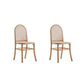 Manhattan Comfort Paragon Nature & Cane Dining Chairs In A Set Of 2