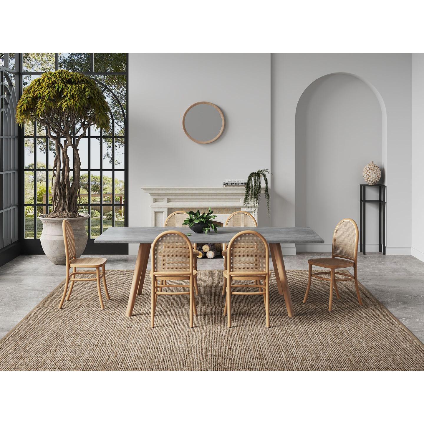 Manhattan Comfort Paragon Nature & Cane Dining Chairs In A Set Of 4