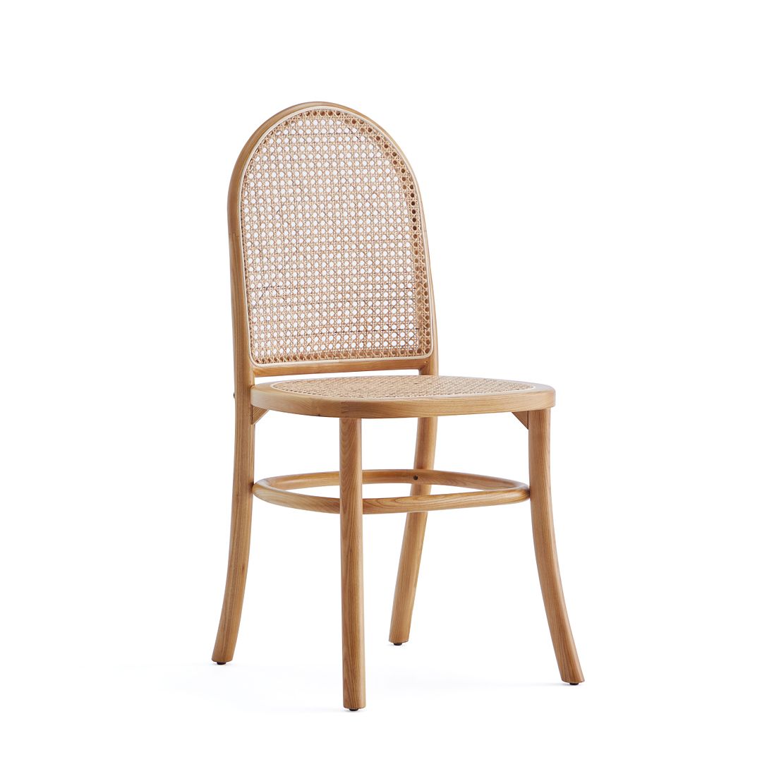 Manhattan Comfort Paragon Nature & Cane Dining Chairs In A Set Of 4