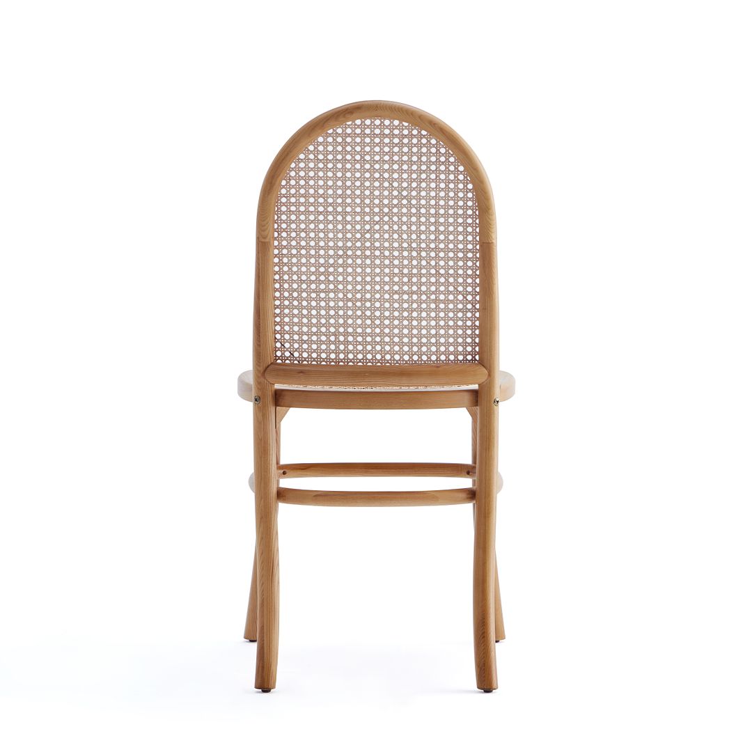 Manhattan Comfort Paragon Nature & Cane Dining Chairs In A Set Of 4