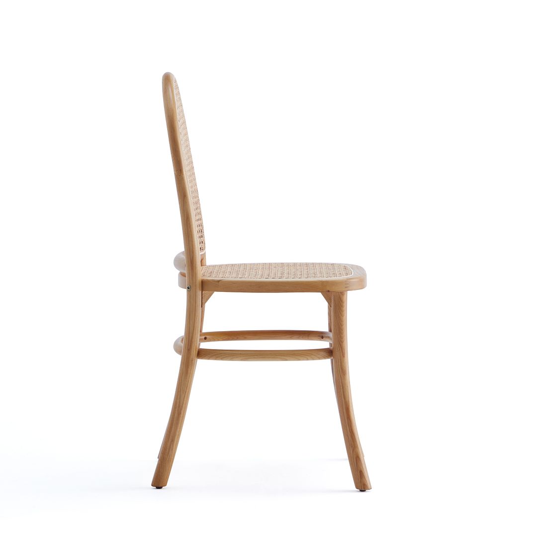 Manhattan Comfort Paragon Nature & Cane Dining Chairs In A Set Of 4
