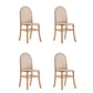 Manhattan Comfort Paragon Nature & Cane Dining Chairs In A Set Of 4
