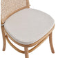 Manhattan Comfort Paragon Nature & Cane Dining Chairs With Cream Cushions In A Set Of 2