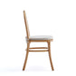 Manhattan Comfort Paragon Nature & Cane Dining Chairs With Cream Cushions In A Set Of 4