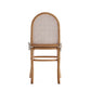 Manhattan Comfort Paragon Nature & Cane Dining Chairs With Cream Cushions In A Set Of 4
