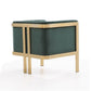 Manhattan Comfort Paramount Forest Green & Polished Brass Velvet Accent Armchair