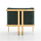 Manhattan Comfort Paramount Forest Green & Polished Brass Velvet Accent Armchair