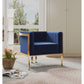 Manhattan Comfort Paramount Royal Blue & Polished Brass Velvet Accent Armchair