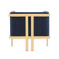 Manhattan Comfort Paramount Royal Blue & Polished Brass Velvet Accent Armchair