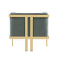 Manhattan Comfort Paramount Warm Gray & Polished Brass Velvet Accent Armchair