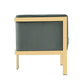 Manhattan Comfort Paramount Warm Gray & Polished Brass Velvet Accent Armchair