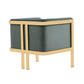 Manhattan Comfort Paramount Warm Gray & Polished Brass Velvet Accent Armchair