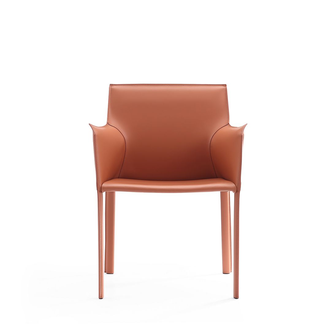 Manhattan Comfort Paris Clay Saddle Leather Armchair