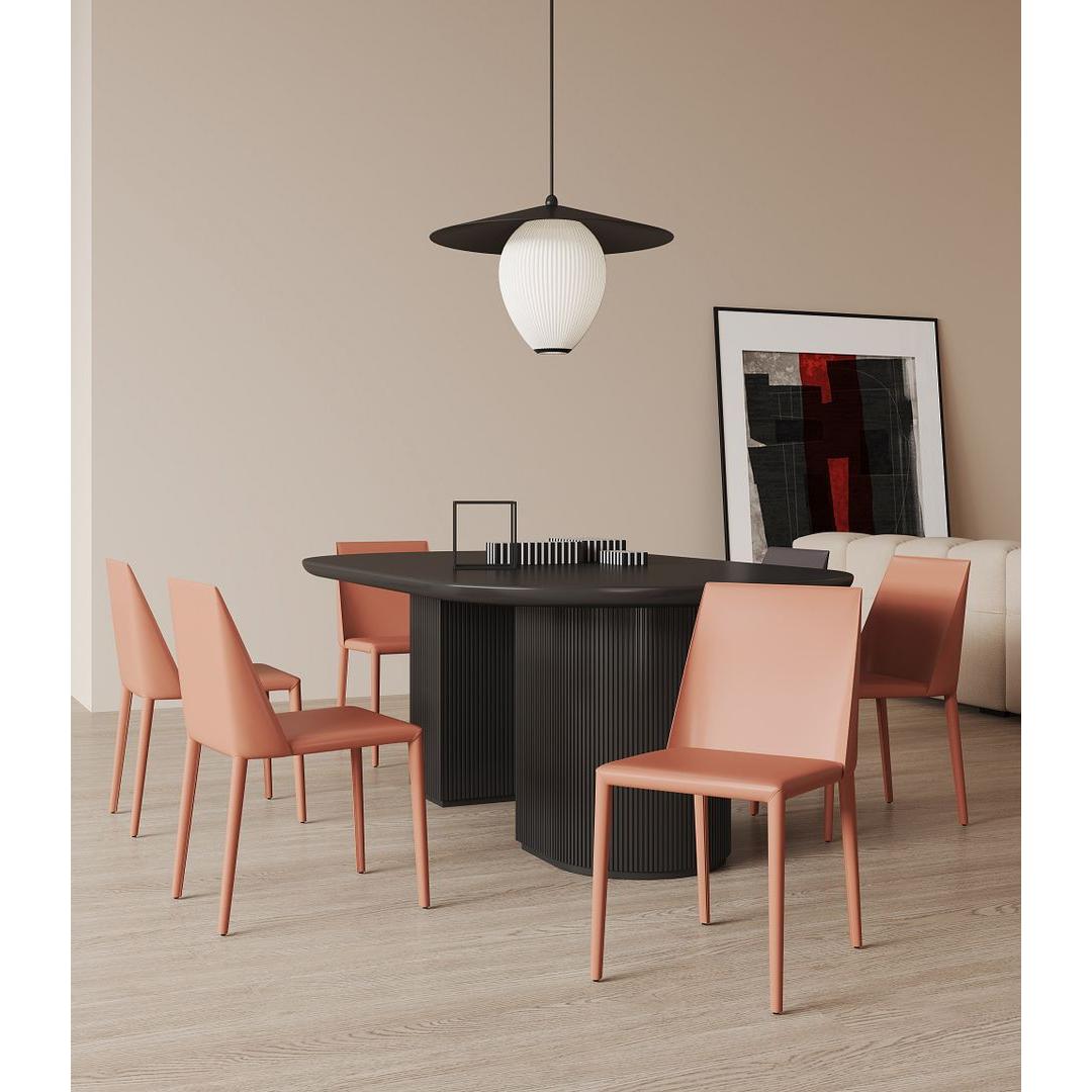 Manhattan Comfort Paris Clay Saddle Leather Dining Chairs In A Set Of 2