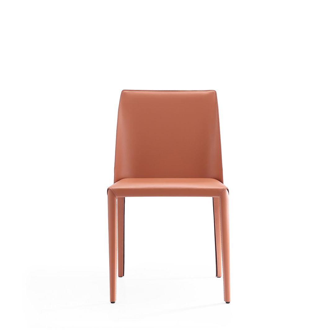 Manhattan Comfort Paris Clay Saddle Leather Dining Chairs In A Set Of 2