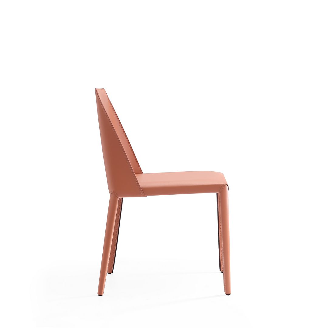 Manhattan Comfort Paris Clay Saddle Leather Dining Chairs In A Set Of 2