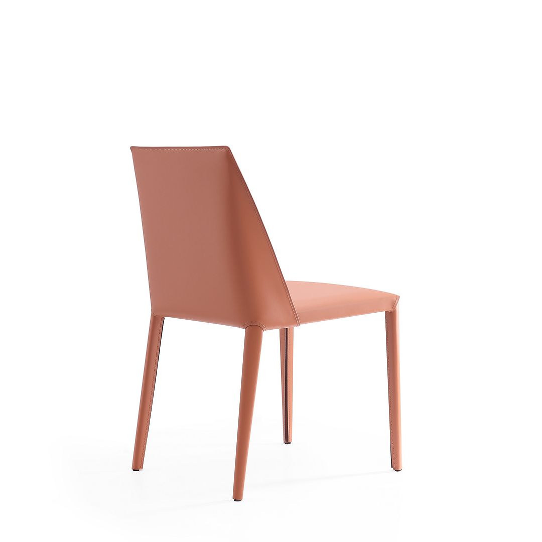Manhattan Comfort Paris Clay Saddle Leather Dining Chairs In A Set Of 2