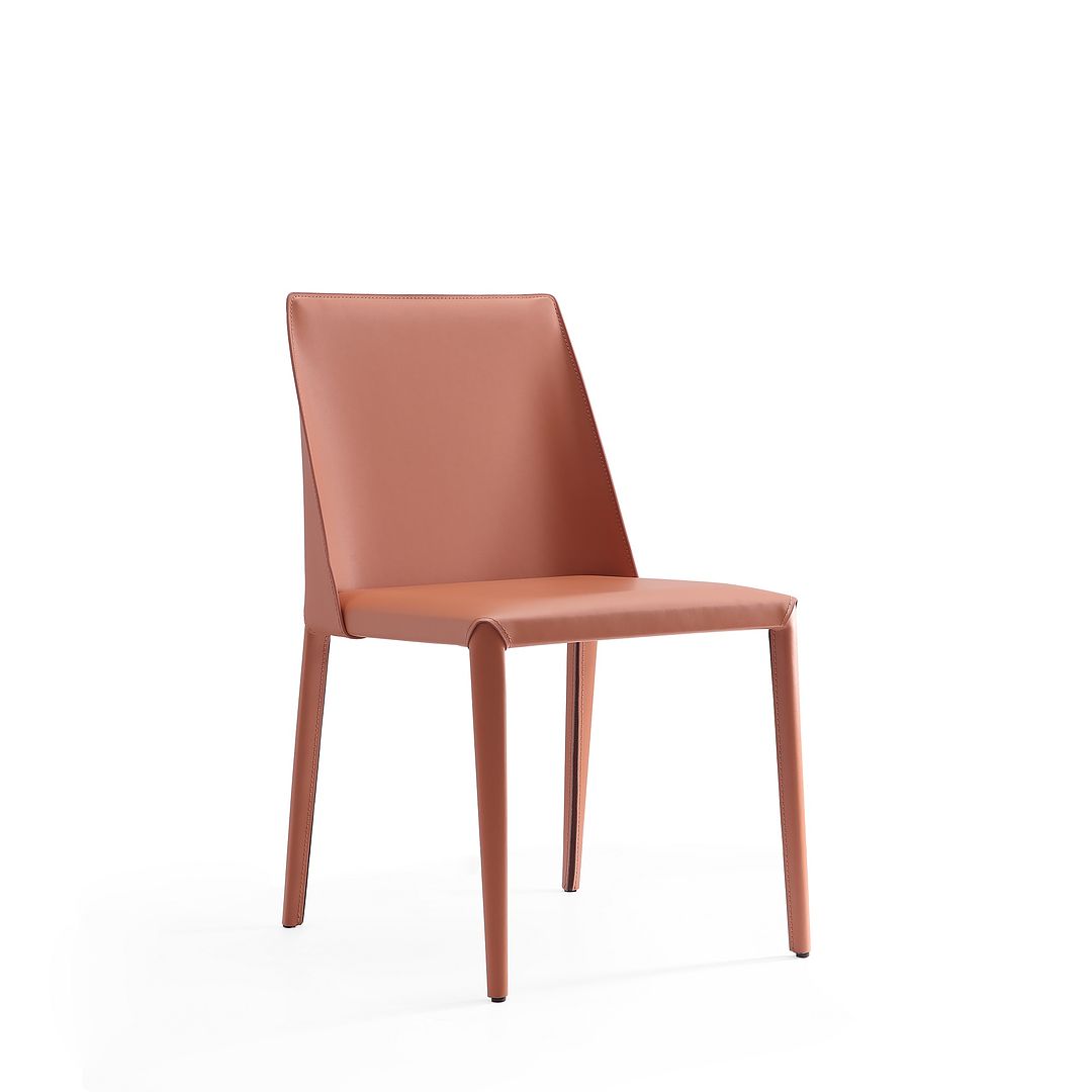Manhattan Comfort Paris Clay Saddle Leather Dining Chairs In A Set Of 2