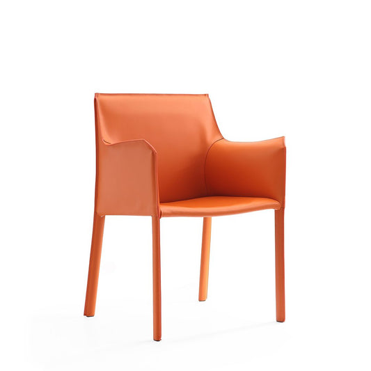 Manhattan Comfort Paris Coral Saddle Leather Armchair