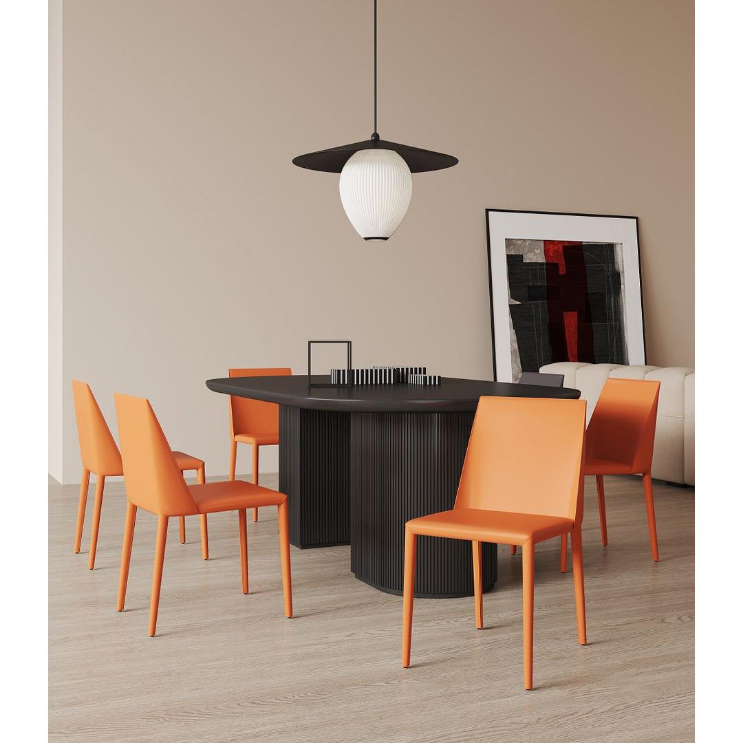 Manhattan Comfort Paris Coral Saddle Leather Dining Chairs In A Set Of 2