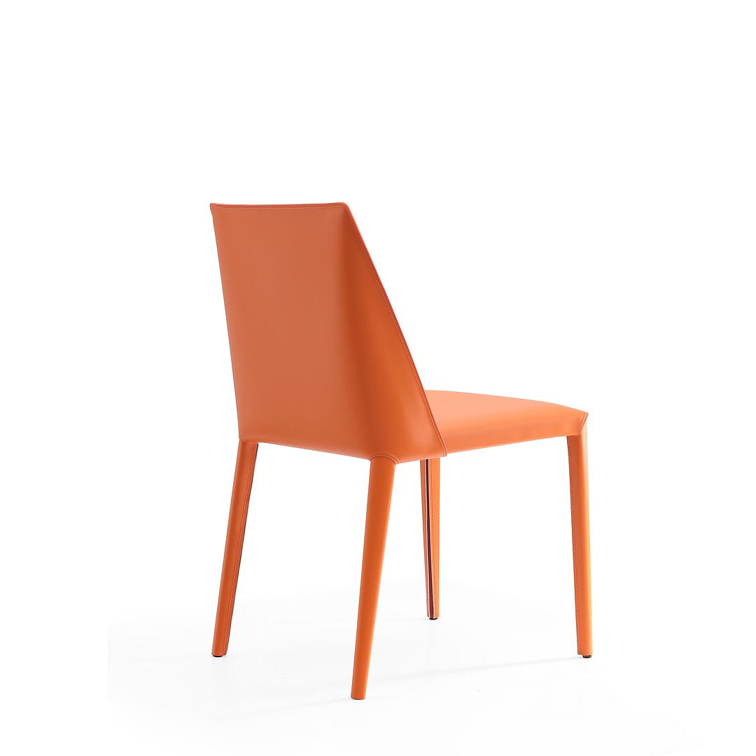 Manhattan Comfort Paris Coral Saddle Leather Dining Chairs In A Set Of 2