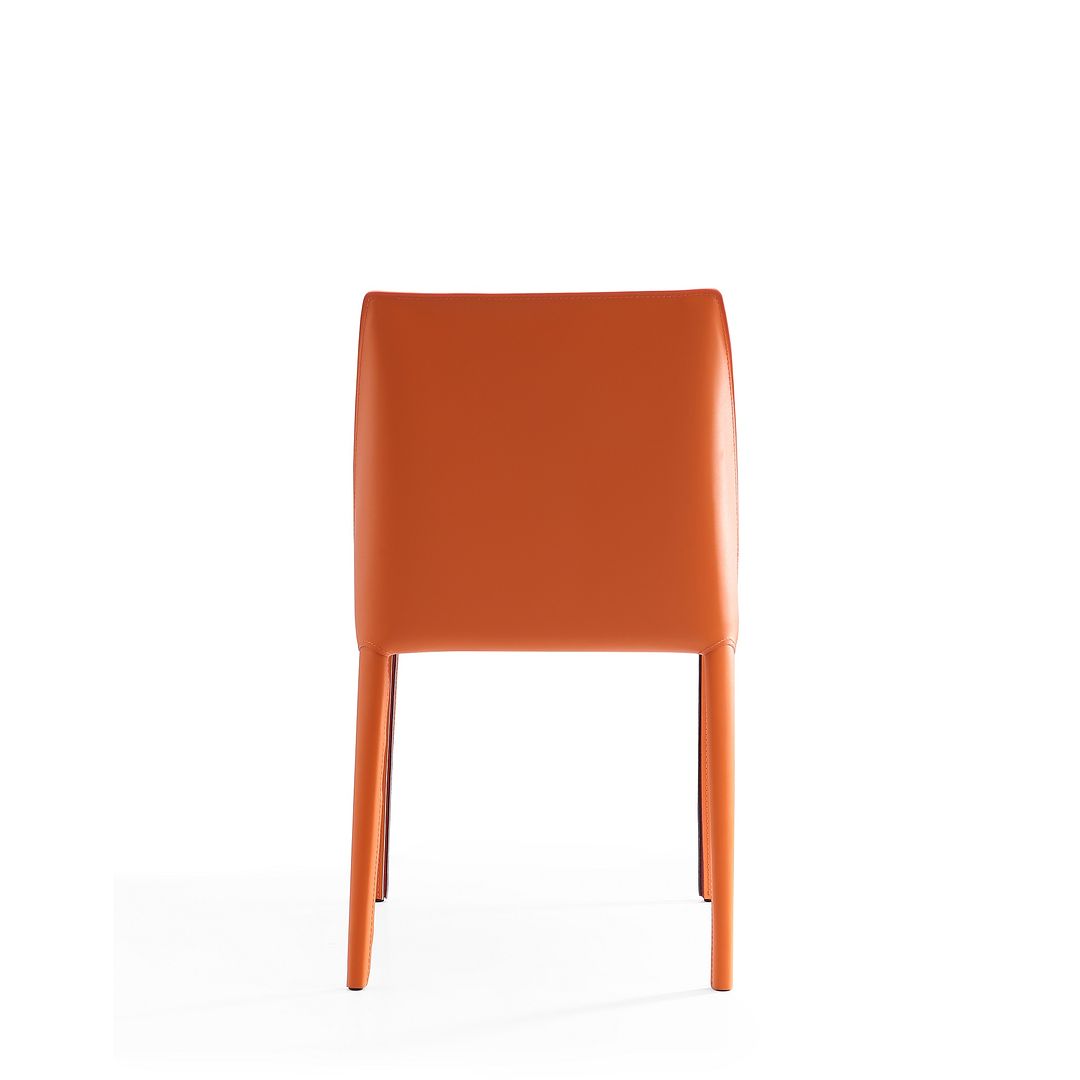 Manhattan Comfort Paris Coral Saddle Leather Dining Chairs In A Set Of 2