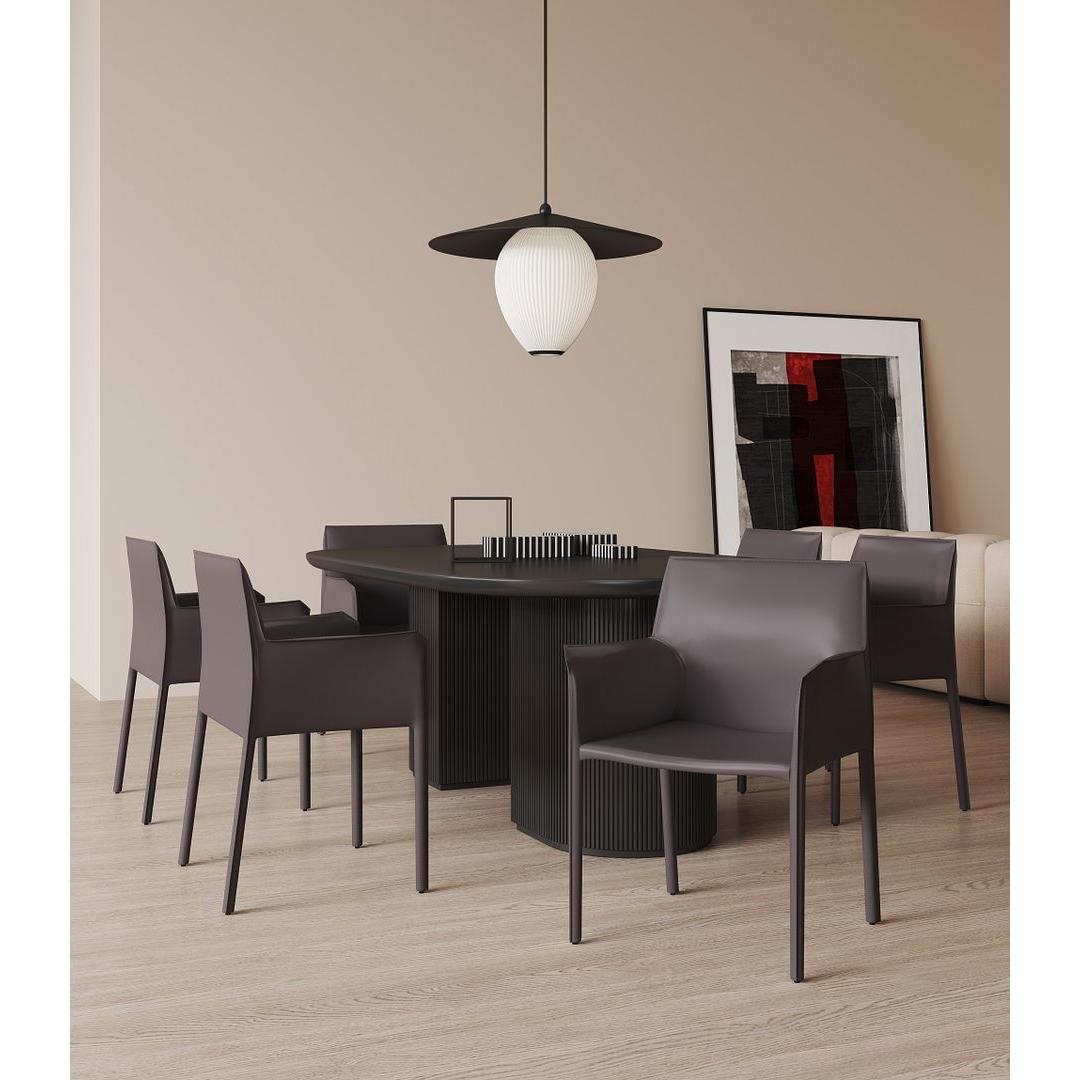 Manhattan Comfort Paris Gray Saddle Leather Armchair