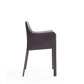 Manhattan Comfort Paris Gray Saddle Leather Armchair