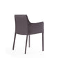 Manhattan Comfort Paris Gray Saddle Leather Armchair