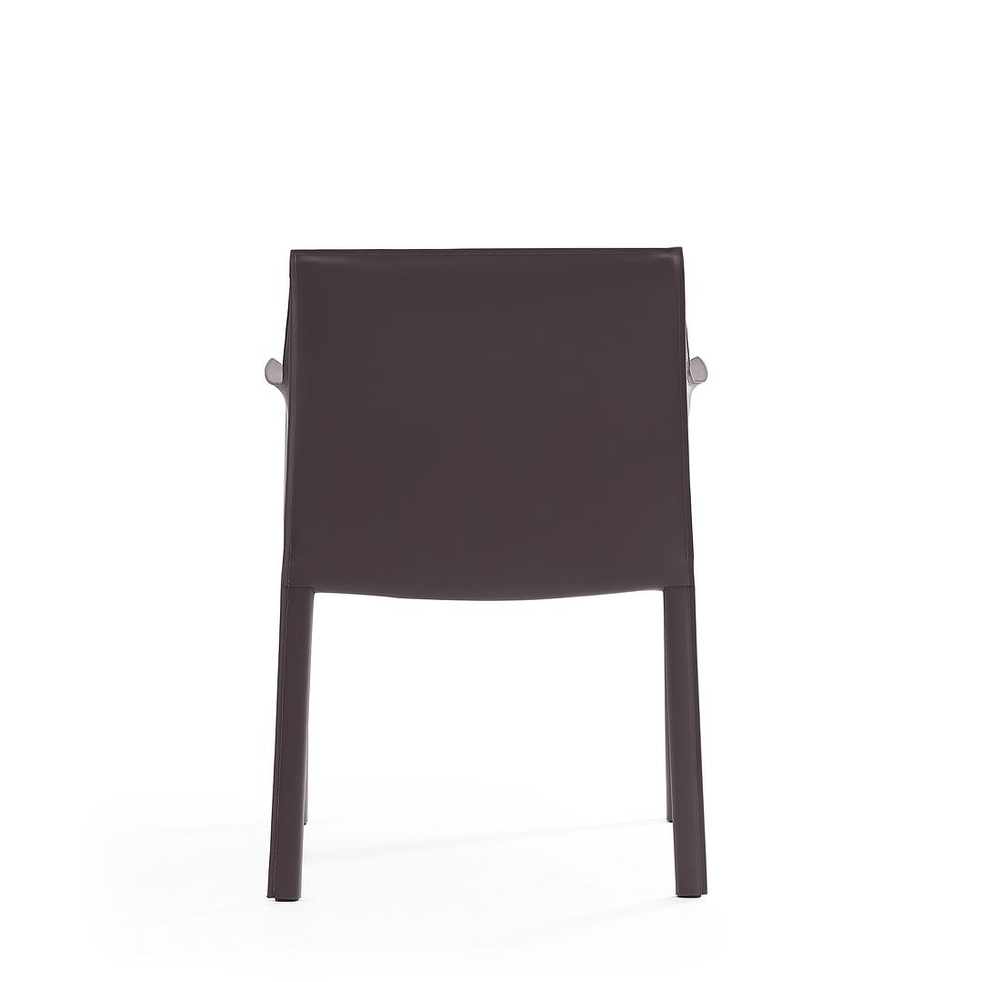 Manhattan Comfort Paris Gray Saddle Leather Armchair