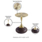 Manhattan Comfort Patchin Brown Wood Round End Table With Gold Tabletop