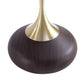 Manhattan Comfort Patchin Brown Wood Round End Table With Gold Tabletop In A Set Of 2