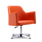 Manhattan Comfort Pelo Orange & Polished Chrome Faux Leather Adjustable Height Swivel Accent Chairs In A Set Of 2