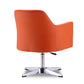 Manhattan Comfort Pelo Orange & Polished Chrome Faux Leather Adjustable Height Swivel Accent Chairs In A Set Of 2