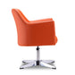 Manhattan Comfort Pelo Orange & Polished Chrome Faux Leather Adjustable Height Swivel Accent Chairs In A Set Of 2