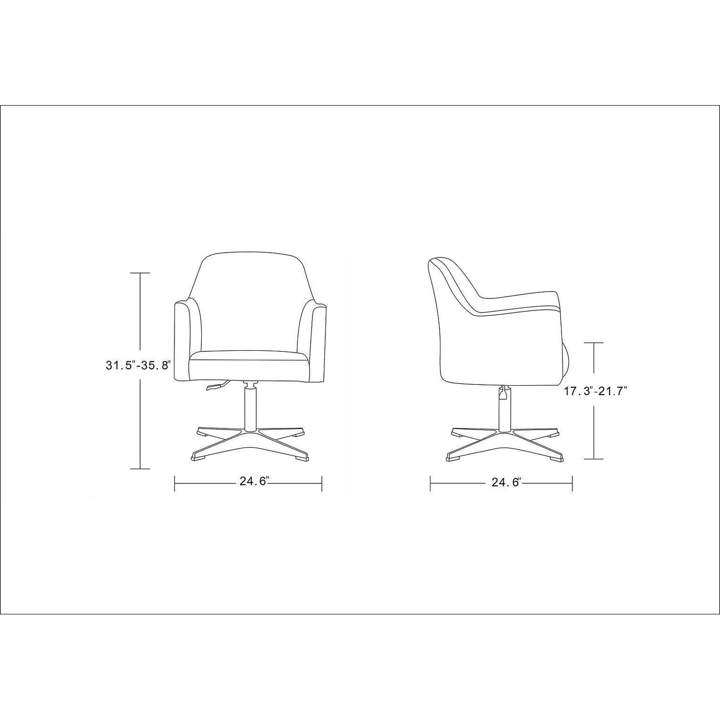 Manhattan Comfort Pelo White & Polished Chrome Faux Leather Adjustable Height Swivel Accent Chair