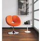 Manhattan Comfort Perch Orange & Polished Chrome Wool Blend Adjustable Chair