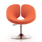 Manhattan Comfort Perch Orange & Polished Chrome Wool Blend Adjustable Chair