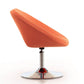 Manhattan Comfort Perch Orange & Polished Chrome Wool Blend Adjustable Chair