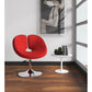 Manhattan Comfort Perch Red & Polished Chrome Wool Blend Adjustable Chair